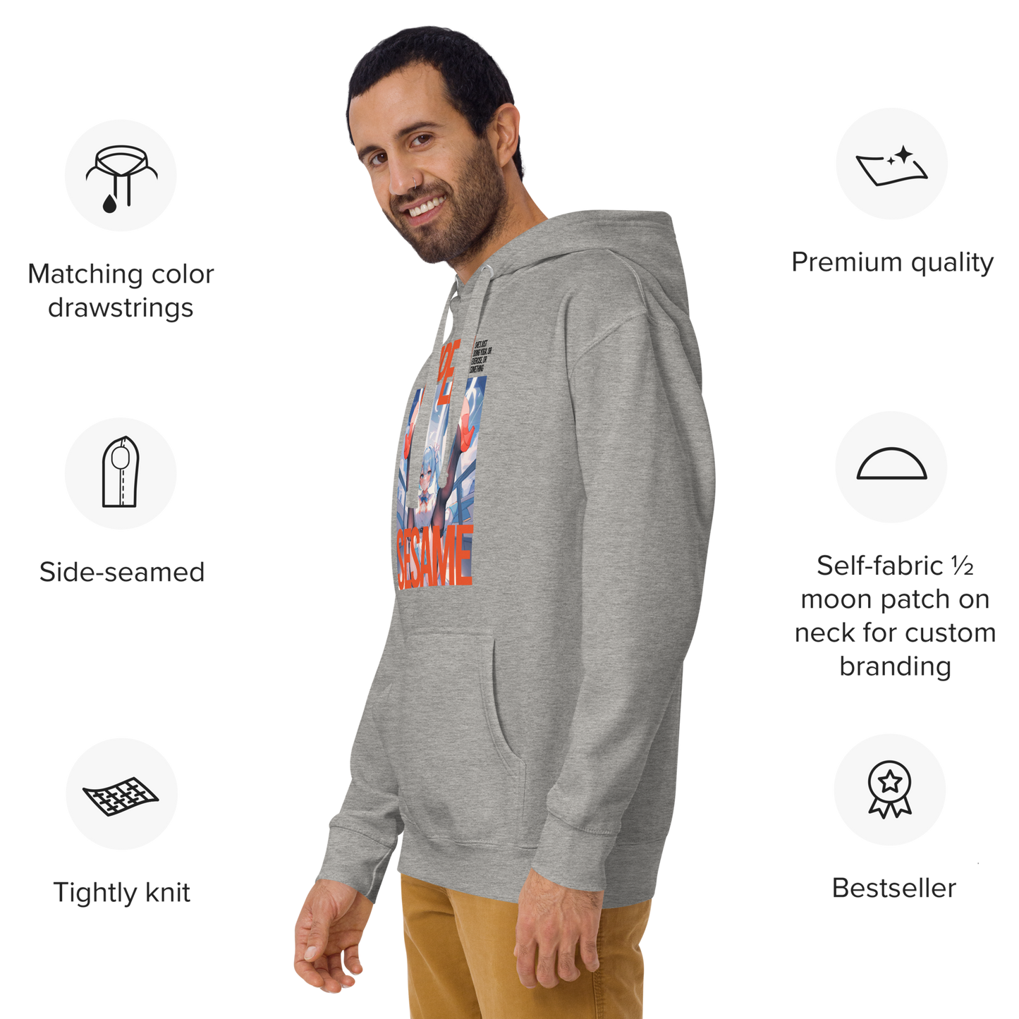 OPEN SESAME! - Unisex Hoodie with mature anime character